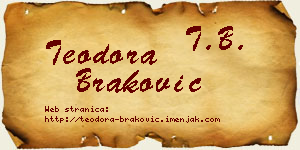 Teodora Braković vizit kartica